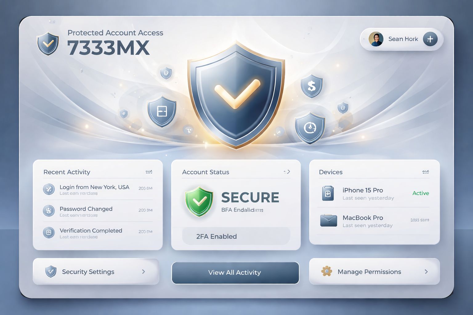 Sistema de acceso a cuenta 7333MX con herramientas de inicio de sesión seguro