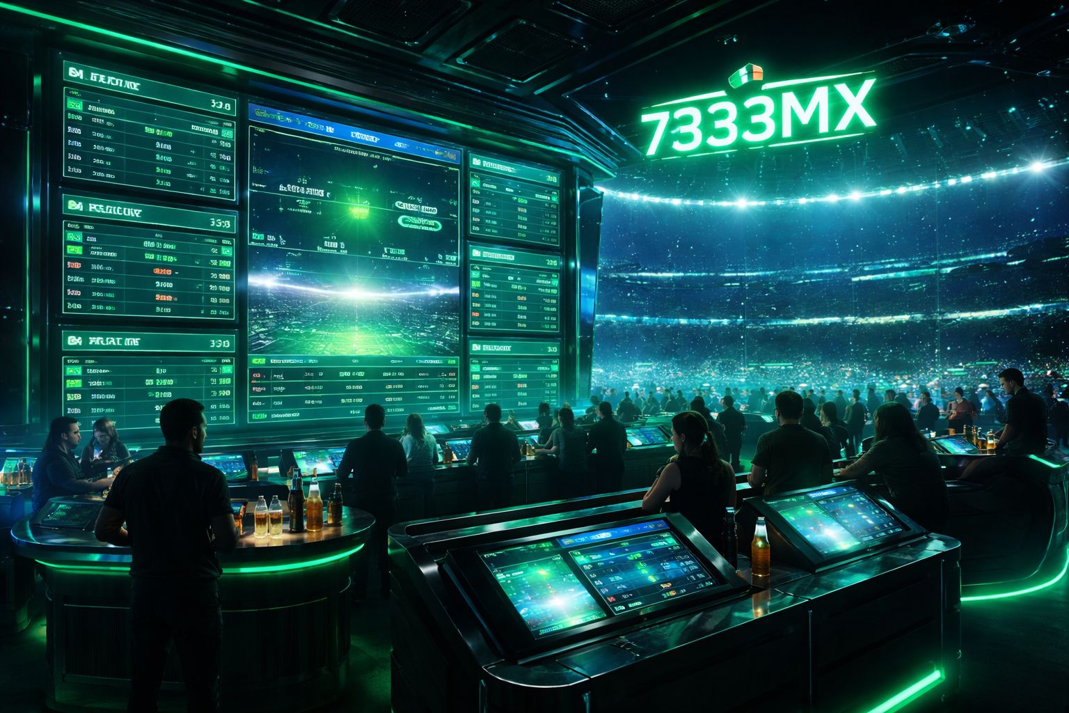 Panel de apuestas deportivas 7333MX con mercados de partidos en vivo