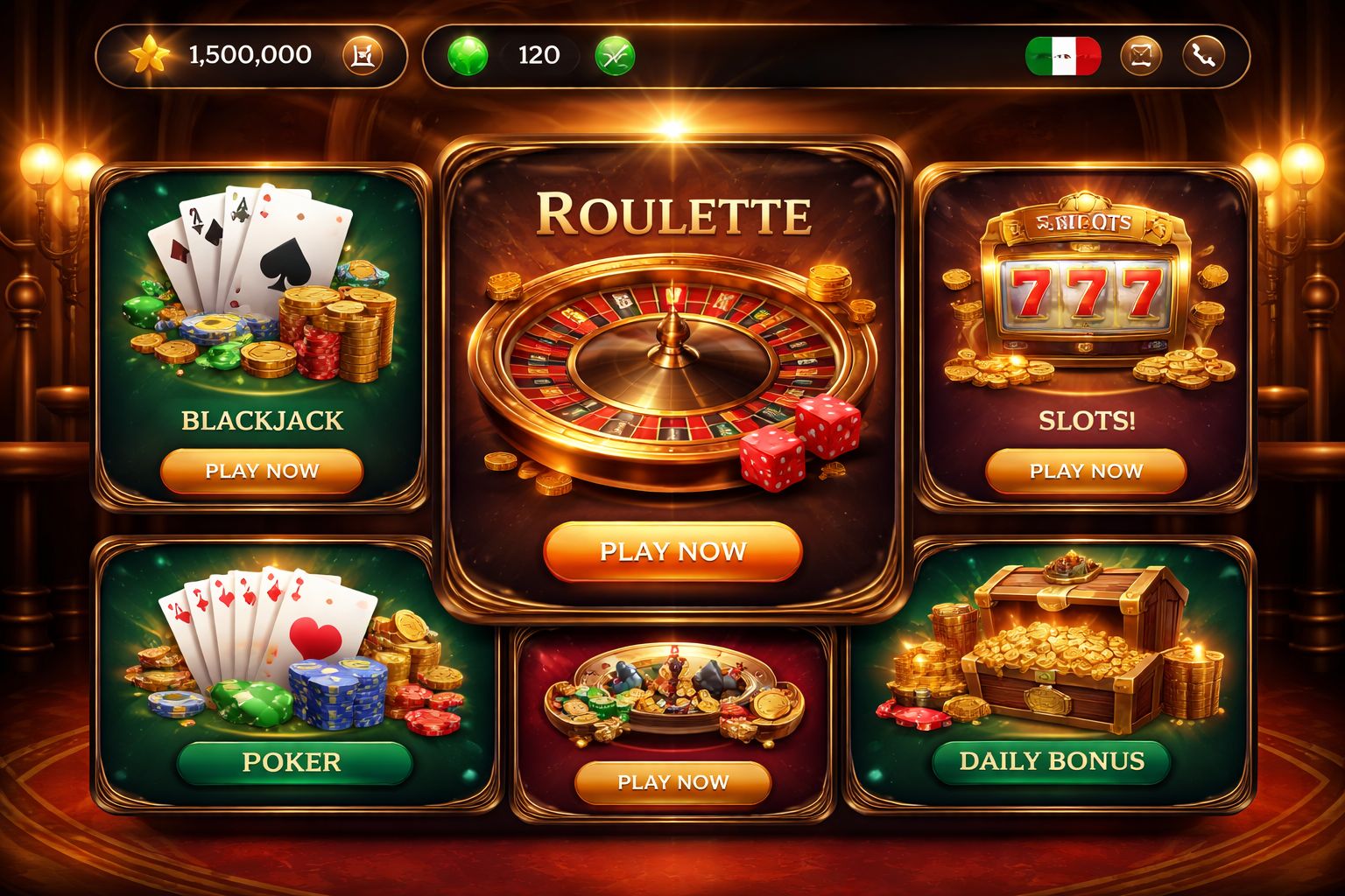 Interfaz de plataforma en línea 7333MX Casino en México